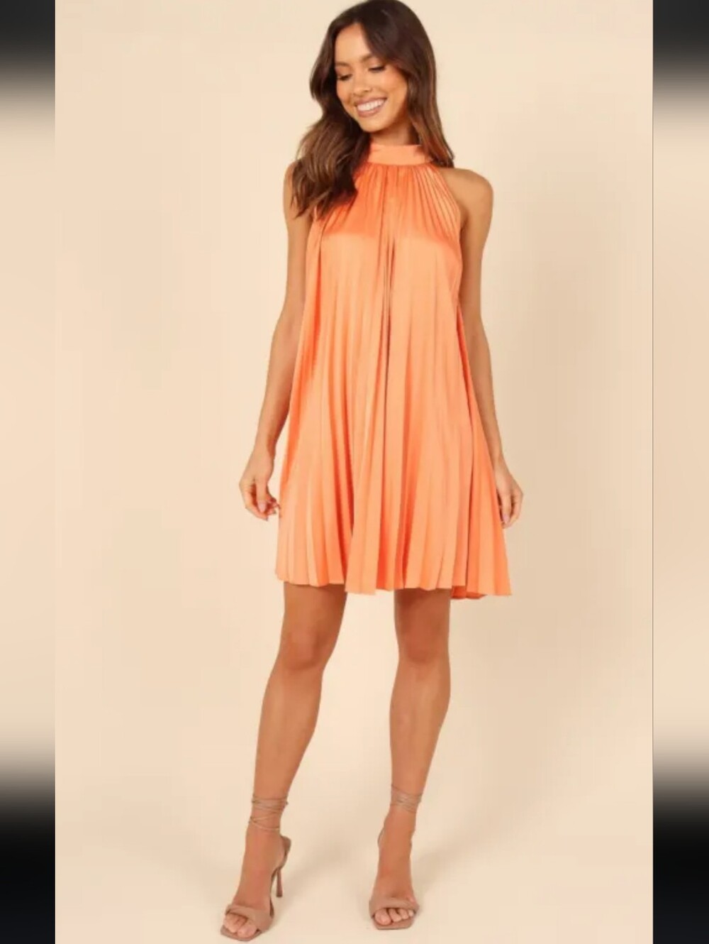 Ginnee Pleated Mini Dress - Orange